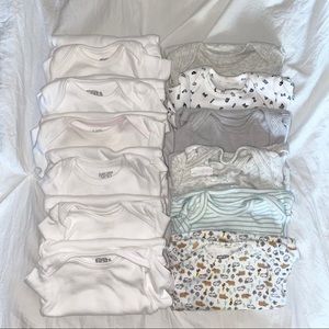 12 Short Sleeve Baby Newborn Unisex Bodysuits